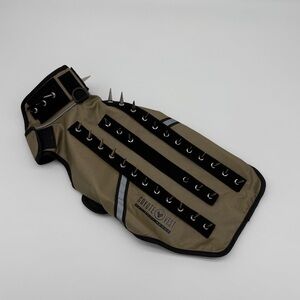 Spiked Dog Coyote Vest Pet Body Armor in Tan and Black